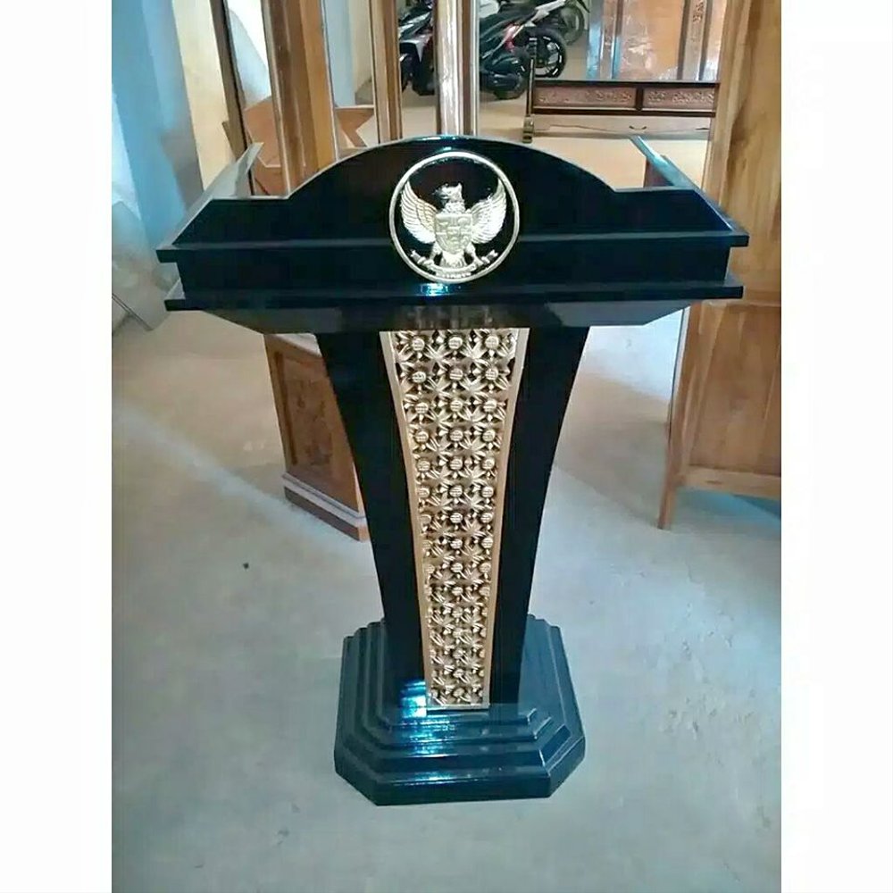 Mimbar Podium Presiden Finishing Duco Emas Mimbar Podium Presiden Finishing Duco Emas