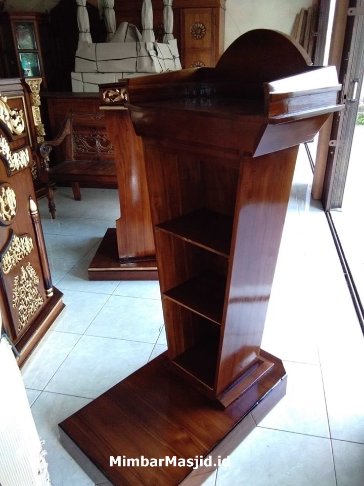 Jual Mimbar Podium Minimalis Kayu Jati