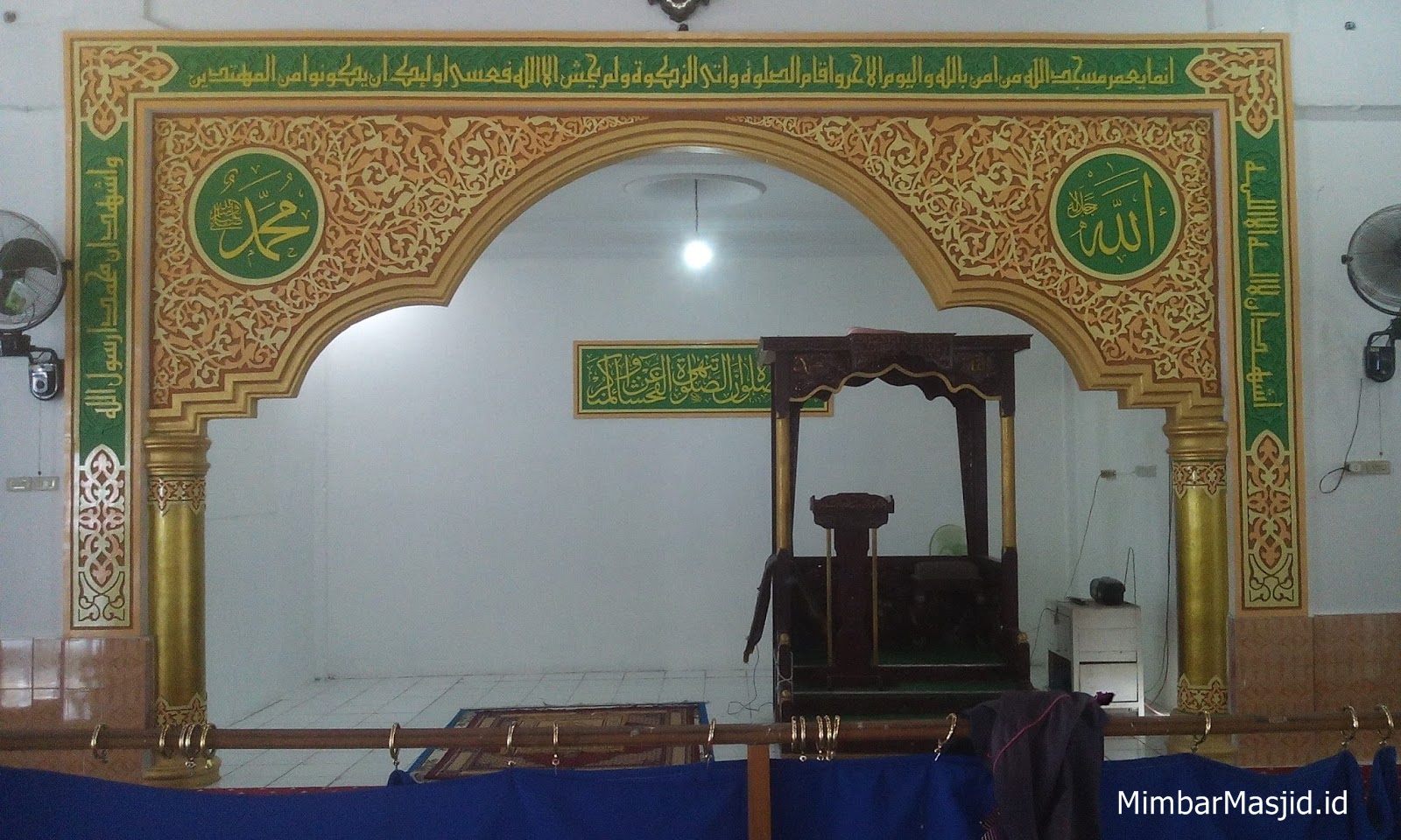 Gambar Mihrab Masjid Motif Ukiran Kayu Jati