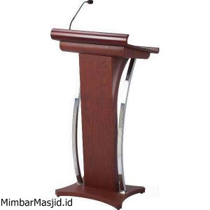 Mimbar Podium Minimalis Stainless Lengkung